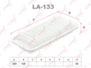 LA-133 Фильтр воздушный TOYOTA Yaris 1.3-1.5 99 Ist 1.3-1.5 02-07 Vitz 1.3-1.5 99-05