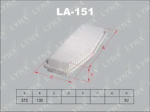 LA-151 Фильтр воздушный TOYOTA Estima Lucida Emina 2.4 00-06 Rav 4 2.0D 00-05