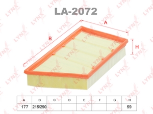 LA-2072 Фильтр возд.LAND ROVER FREELANDER II 2.0I 10_11- RANGE ROVER EVOQUE 6_11-