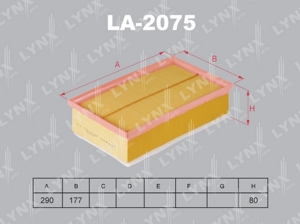 LA-2075 Фильтр воздушный AUDI A3 1.6D-2.0D 12 SKODA Fabia 1.4D 14 Octa LA-2075