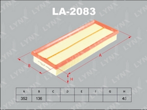 LA-2083 Фильтр воздушный CITROEN C3 II 1.2T 14 C4 II 1.2T-1.6D 14 DS3 1.2 13 DS4 1.2 14 PEUG