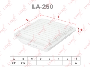 LA-250 Фильтр воздушный MITSUBISHI Galant 2.4 03