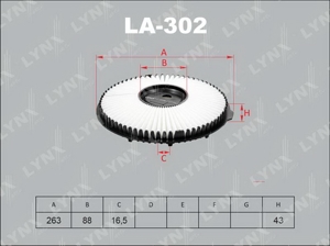 LA-302 Фильтр воздушный MITSUBISHI Colt 1.3 92 Lancer 1.3 92-94