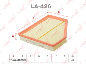 LA-426 Фильтр воздушный BMW 1 F20 2.0-3.0 15 3 F30 2.0-3.0 14